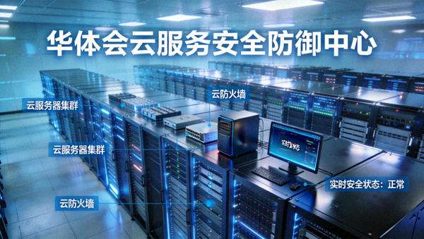 华体会平台后台分布式云服务器与安全防御架构机房